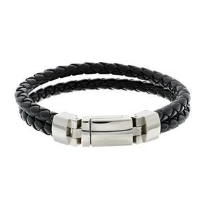🆕️ Genuine Leather Stainless Steel Bracelet